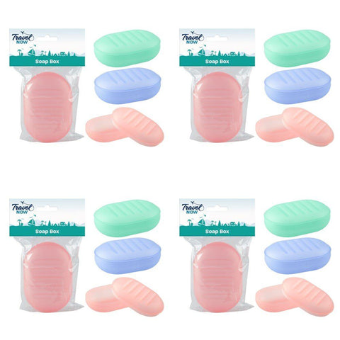 Travel Now Travel Soap Box Assorted Colours - Random Colour Supplied Pack of 4