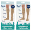 Travel Now Compression Flight Socks Nude Small 10 to 13 mmHg Pack of 2