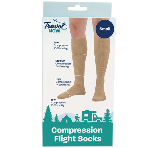 Travel Now Compression Flight Socks Nude Small 10D13 mmHg Support