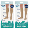 Travel Now Compression Flight Socks Nude Medium 13 to 17 mmHg 2 Pack