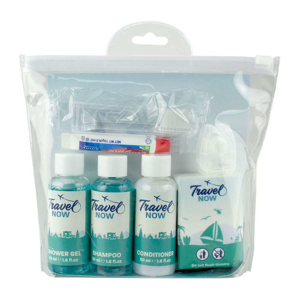 Travel Now Essentials Pack Travel Toiletry Kit with Clear Zip Bag