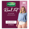 Depend Real Fit Super Underwear Heavy Absorbency Medium 8 Pack x 4
