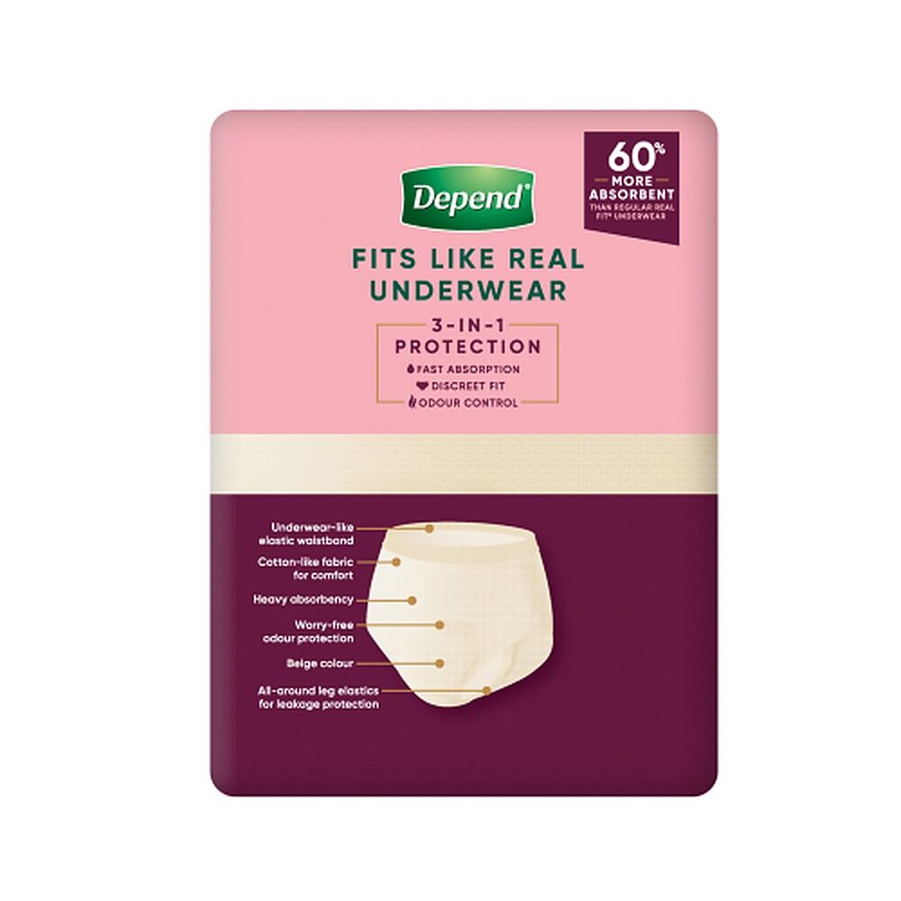 Depend Real Fit Underwear for Women Super Absorbency XL 8 Pack x 4