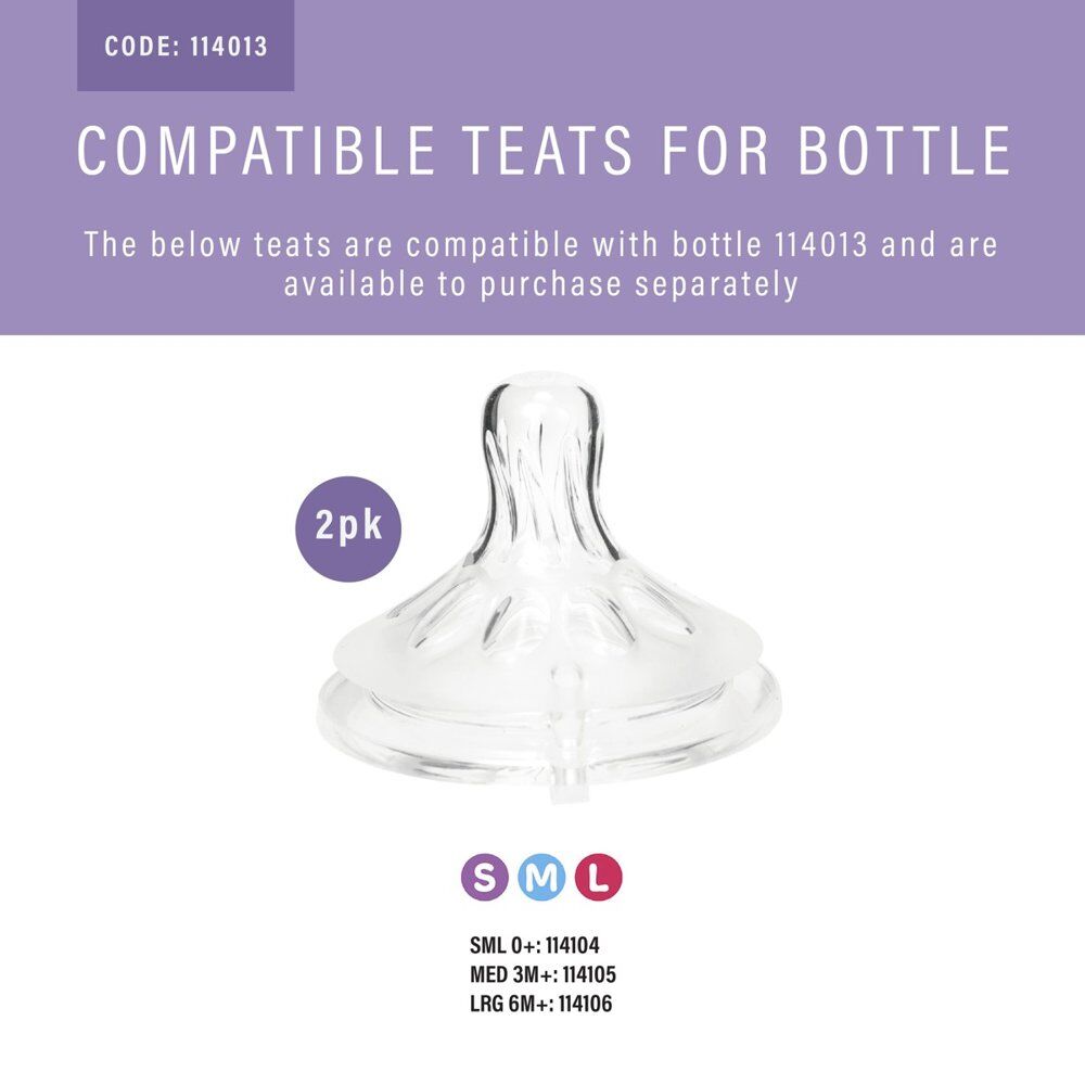 Momeasy Wide Neck Baby Feeding Bottle 330mL Anti-Colic 0m+ - Random Design and Colour Supplied