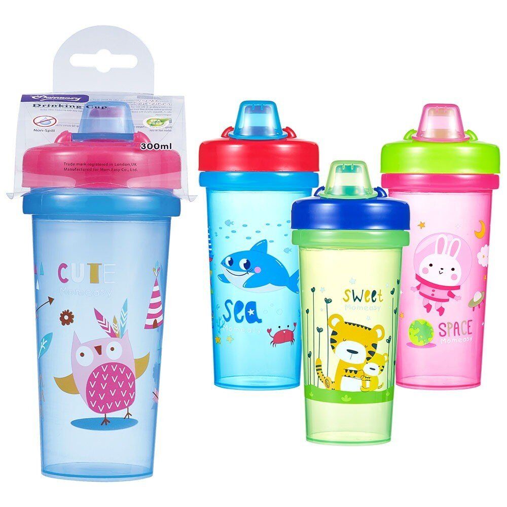 Momeasy Toddler Training Cup 300mL Non-Spill Spout - Random Design and Colour Supplied Pack of 6