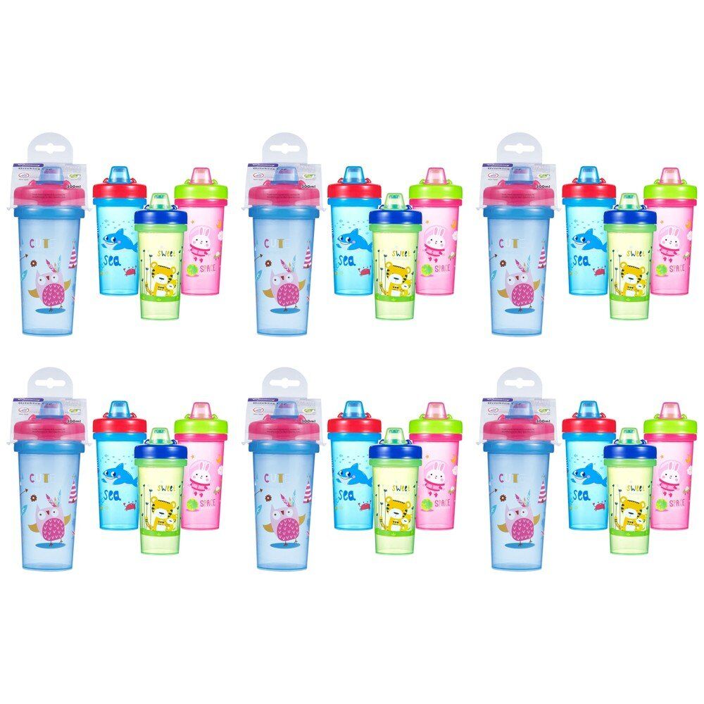 Momeasy Toddler Training Cup 300mL Non-Spill Spout - Random Design and Colour Supplied Pack of 6