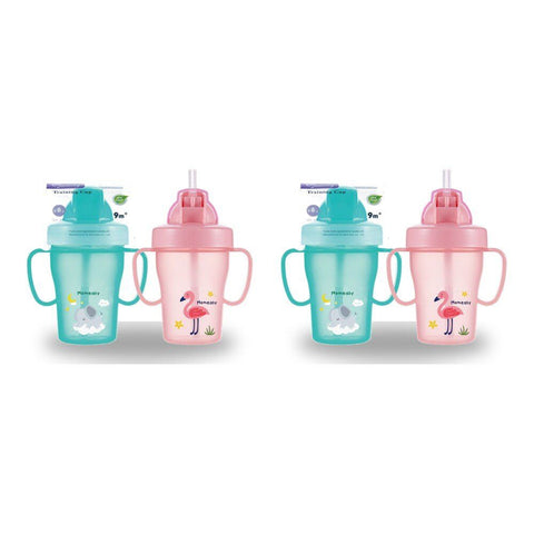 Momeasy Baby Training Cup 210mL 9m+ - Random Design and Colour Supplied Pack of 2