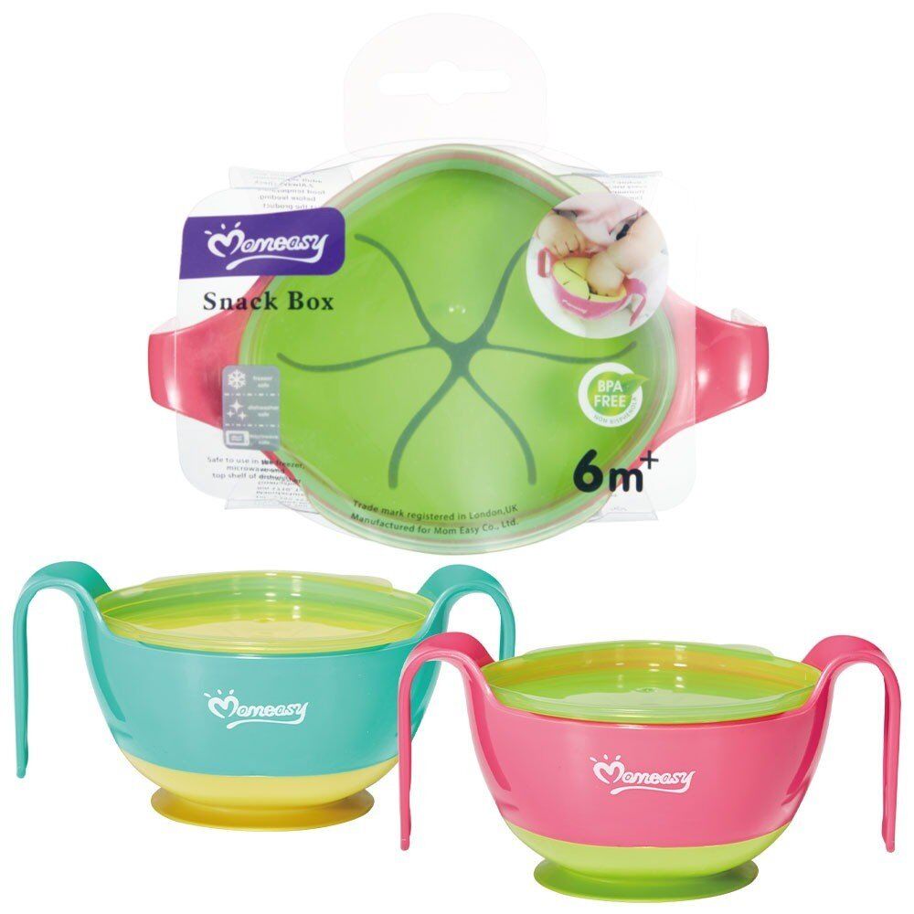 Momeasy Baby Snack Box Bowl with Handles 6m+ - Random Colour Supplied Pack of 5