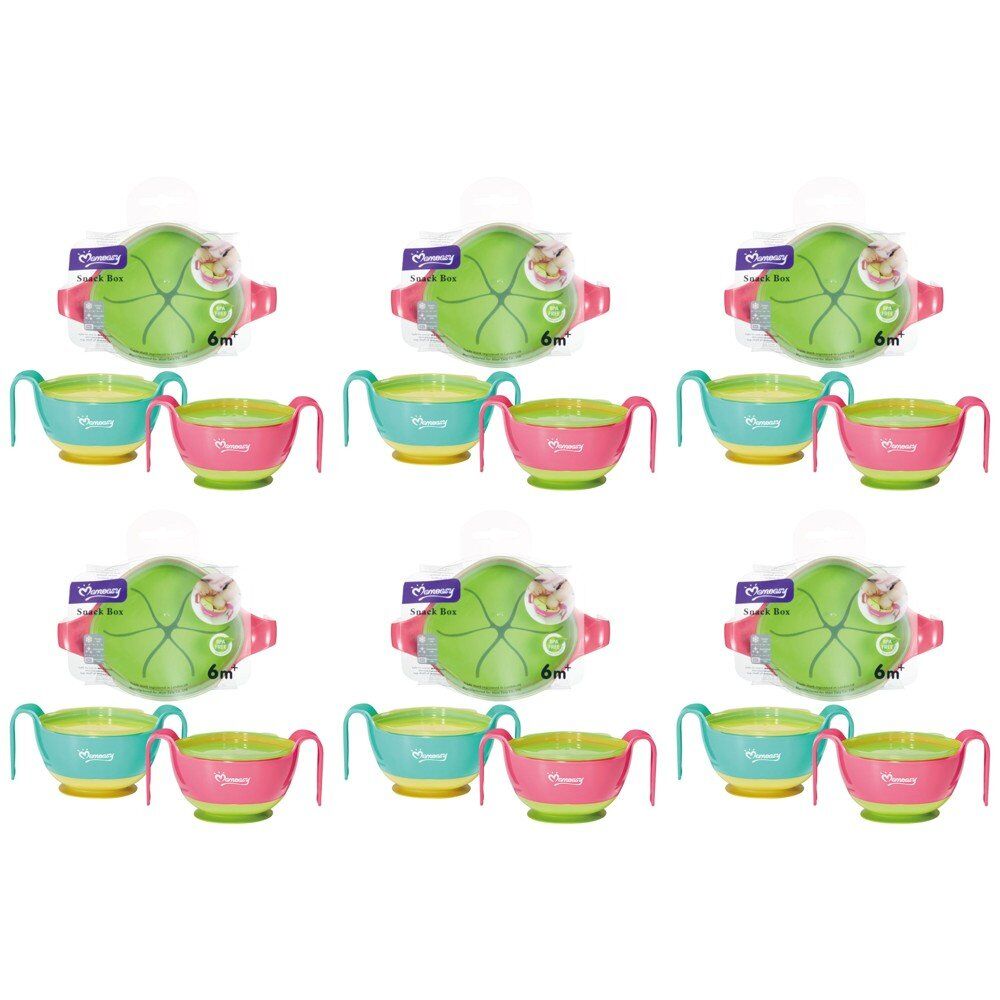 Momeasy Baby Snack Box Bowl with Handles 6m+ - Random Colour Supplied Pack of 6