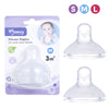 Momeasy Silicone Nipple For Standard Bottles BPA Free Twin Pack Wide Neck Medium