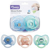 Momeasy Silicone Pacifier 2 Pack with Protective Caps 6m+ - Random Design and Colour Supplied Bundle of 5