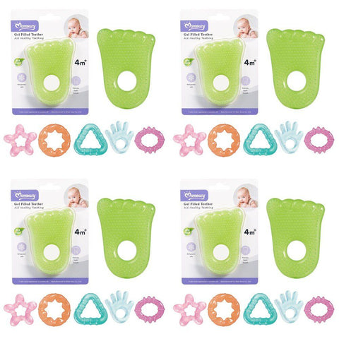 Momeasy EVA Gel Filled Teether 4m+ - Random Design Supplied Pack of 4