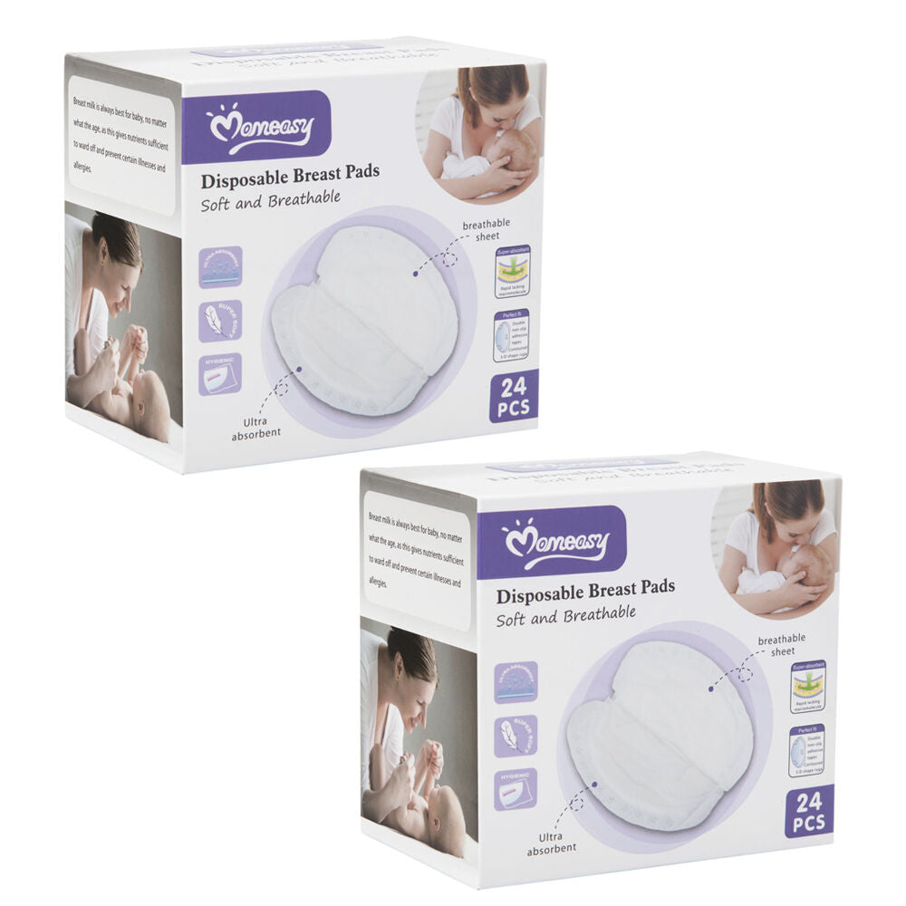 Momeasy Disposable Ultra Absorbent Soft Breathable Breast Pads 48 Pack