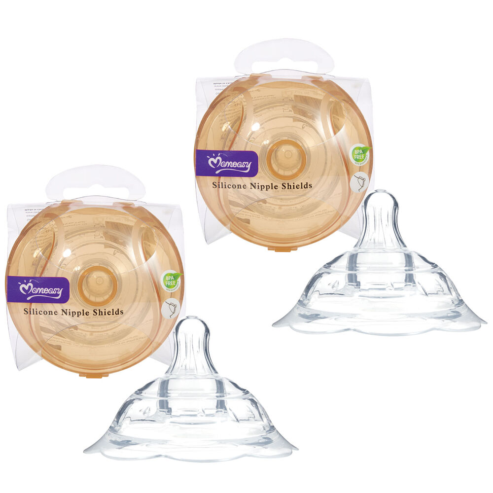 Momeasy Silicone Nipple Shields with Case BPA Free Pack of 2