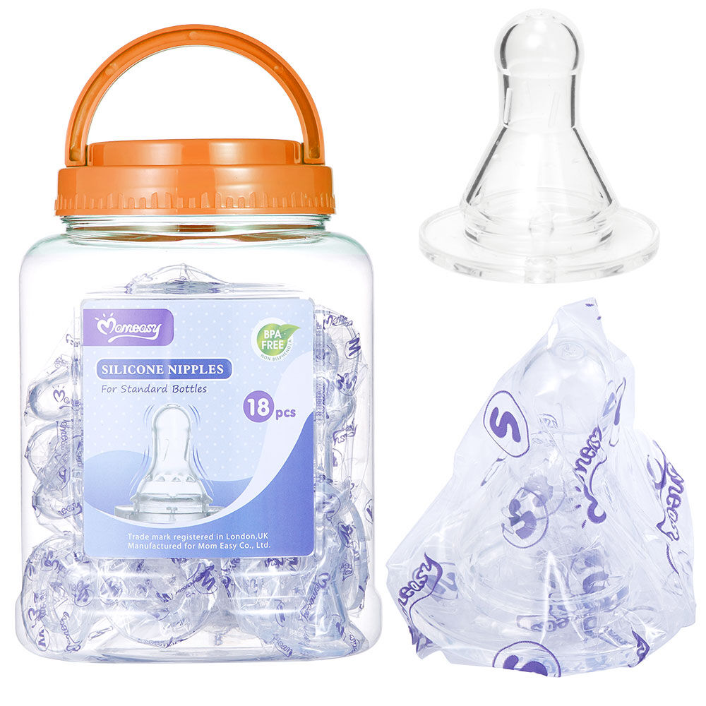 Momeasy Silicone Nipples 18 Pack BPA-Free Medium Flow 3+ Months Standard Bottles