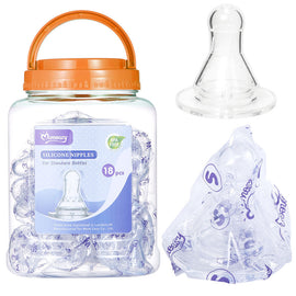 Momeasy Silicone Nipples 18 Pack BPA-Free Medium Flow 3+ Months Standard Bottles