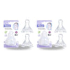 Momeasy Silicone Teats 2 Pack Standard Neck Small Flow 0m+ Ribbed Style Bundle of 2