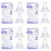 Momeasy Silicone Teats 2 Pack Standard Neck Small Flow 0m+ Ribbed Style Bundle of 4