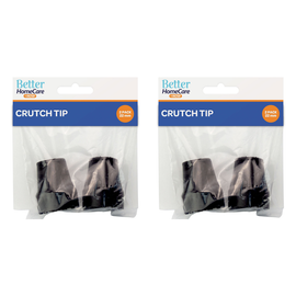 Better HomeCare Now 22mm Crutch Tips Non Slip Rubber Ends 4 Pack Black