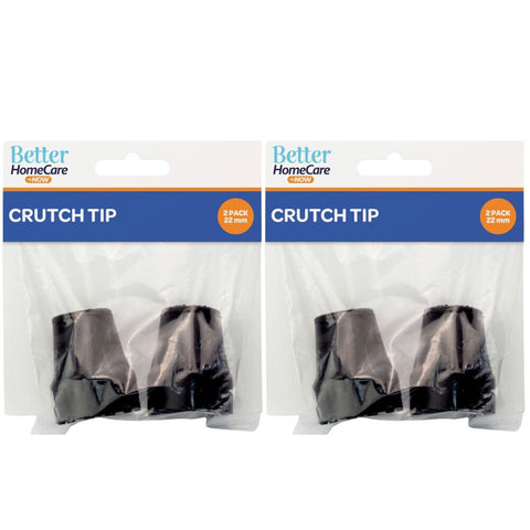 Better Home Care Now Crutch Tips Rubber NonSlip End Bottom Black 22mm 2x 2 Pack