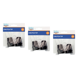Better Home Care Now Crutch Tips 22mm Black Pack of 3 Non Slip Rubber