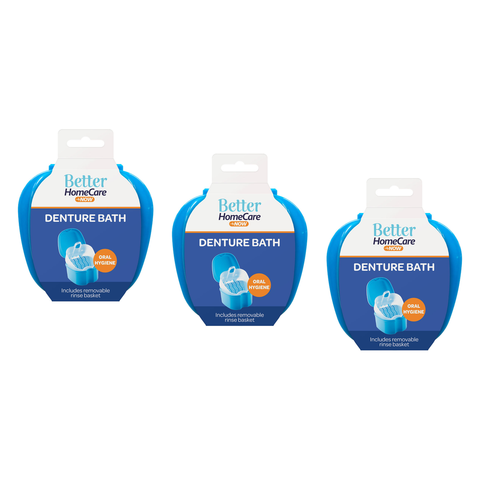 Better Home Care Now Denture Bath No Spill Strainer 3 Pack Bundle