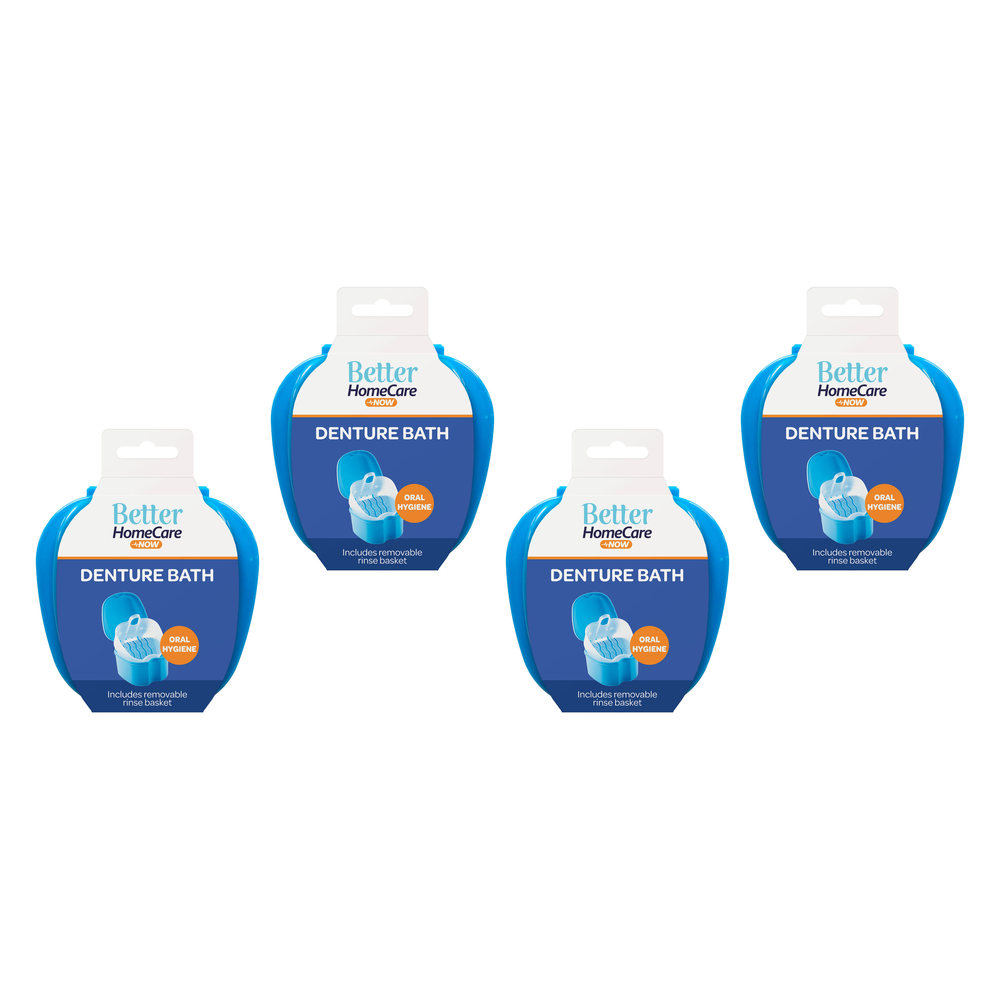 Better Home Care Now Denture Bath No Spill Strainer Bundle of 4