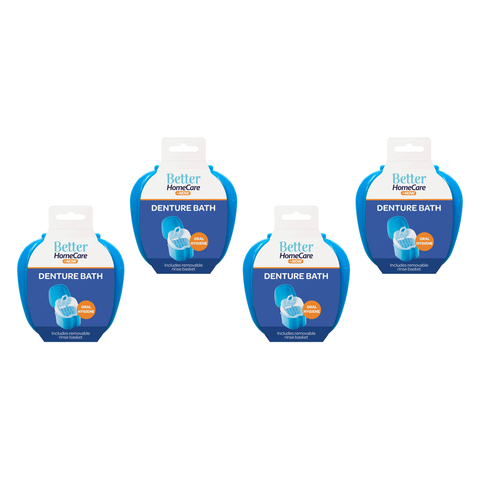 Better Home Care Now Denture Bath No Spill Strainer Bundle of 4