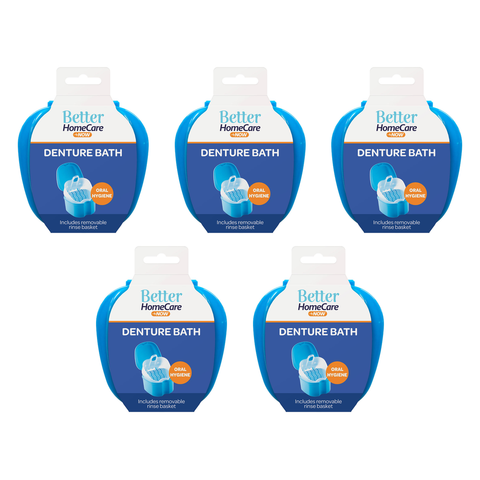 Better Home Care Now Denture Bath No Spill Strainer Bundle of 5