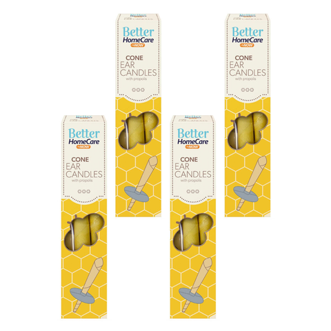 Better Home Care Now 4 Pack Cone Bees Wax Ear Candles with Propolis