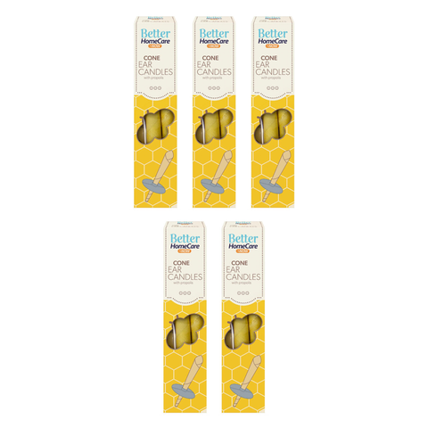 Better Home Care Now 5 Pack Cone Beeswax Ear Candles with Propolis