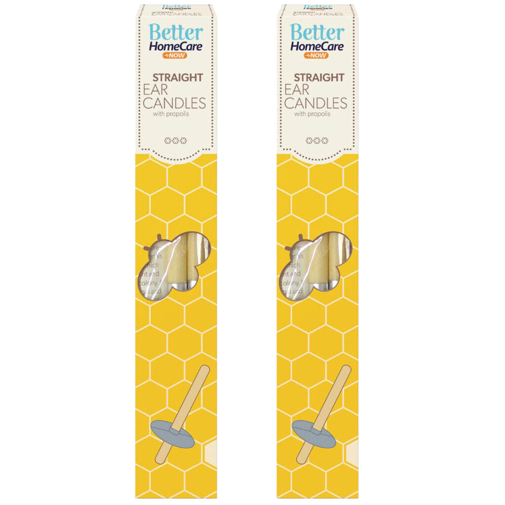 Better Home Care Now Straight Beeswax Ear Candles with Propolis Pack of 2
