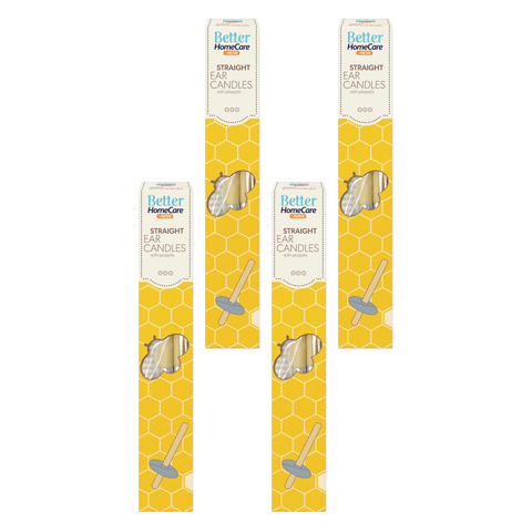 Better Home Care Now 4 Pack Straight Beeswax Ear Candles with Propolis