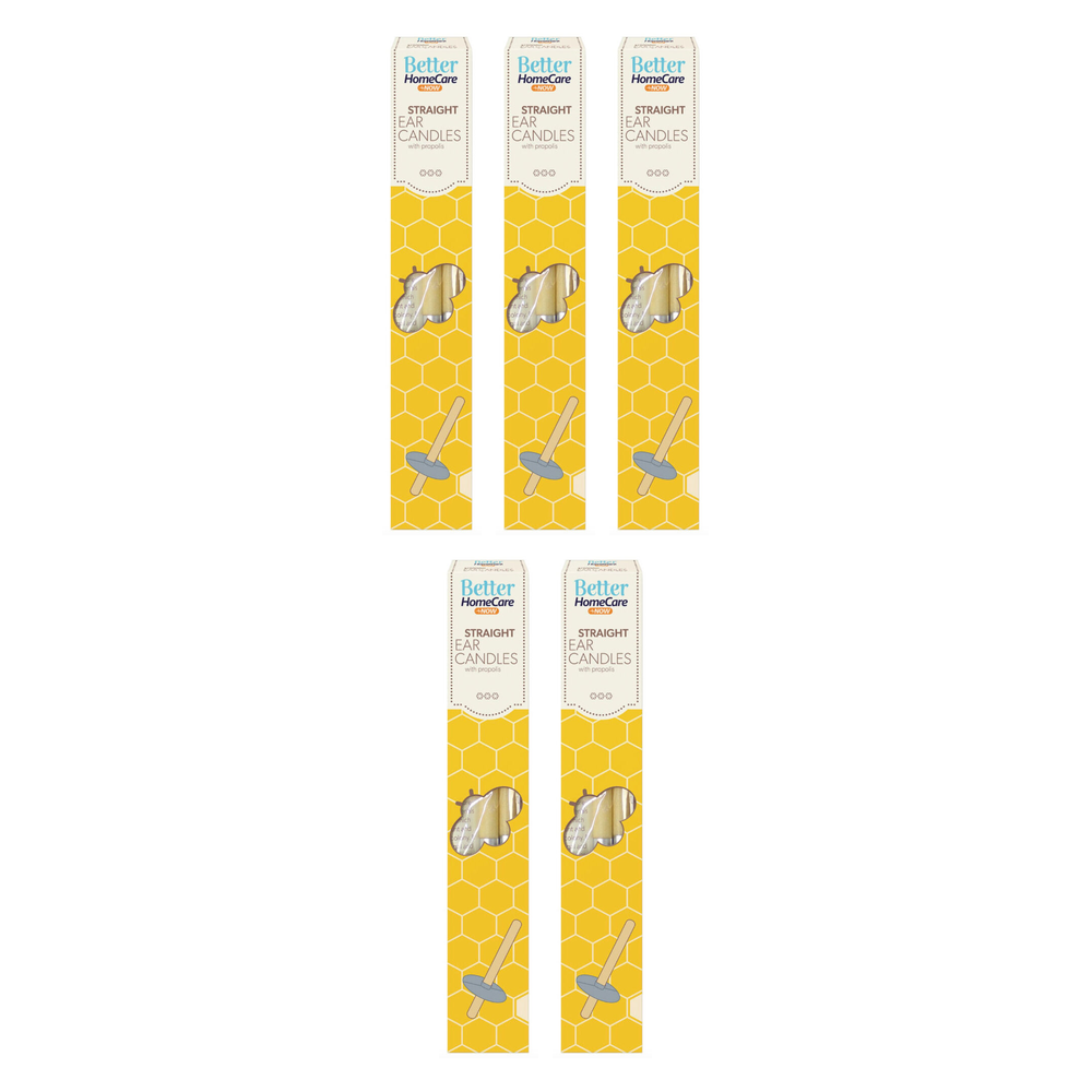 Better Home Care Now Beeswax Ear Candles with Propolis 5 Pack Straight