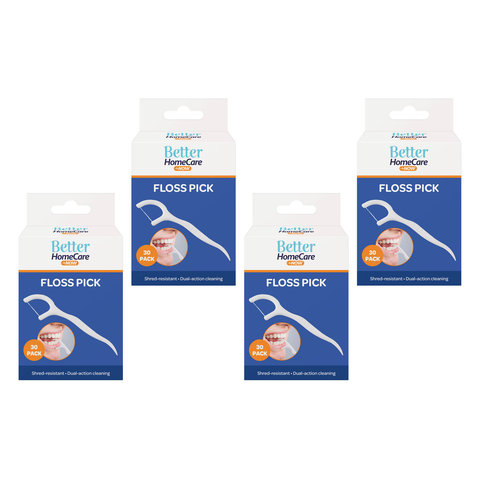 Better Home Care Now Dental Floss Picks 4 Pack Plastic Tooth Flossers
