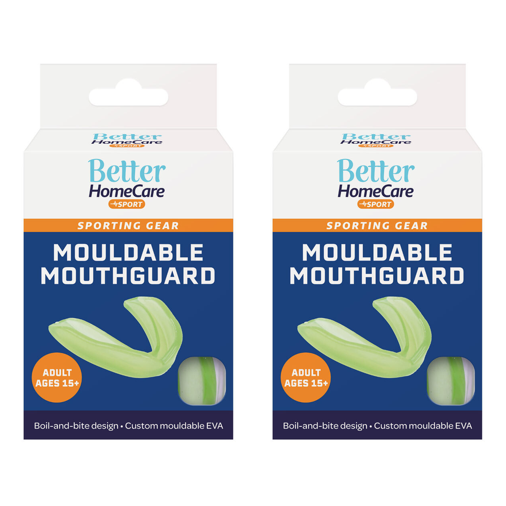 Better HomeCare Now Sport Mouthguard Adult Athletes Ages 15 and up Twin Pack x2