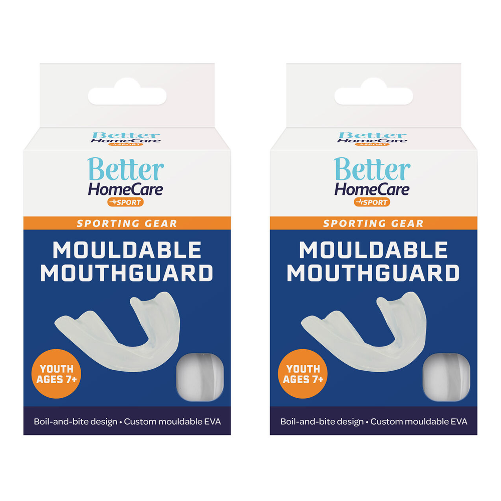 Better HomeCare Now Youth Sport Mouthguard Ages 7 and up 2 Pack Random Colours