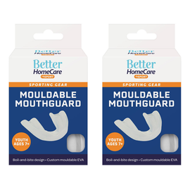 Better HomeCare Now Youth Sport Mouthguard Ages 7 and up 2 Pack Random Colours