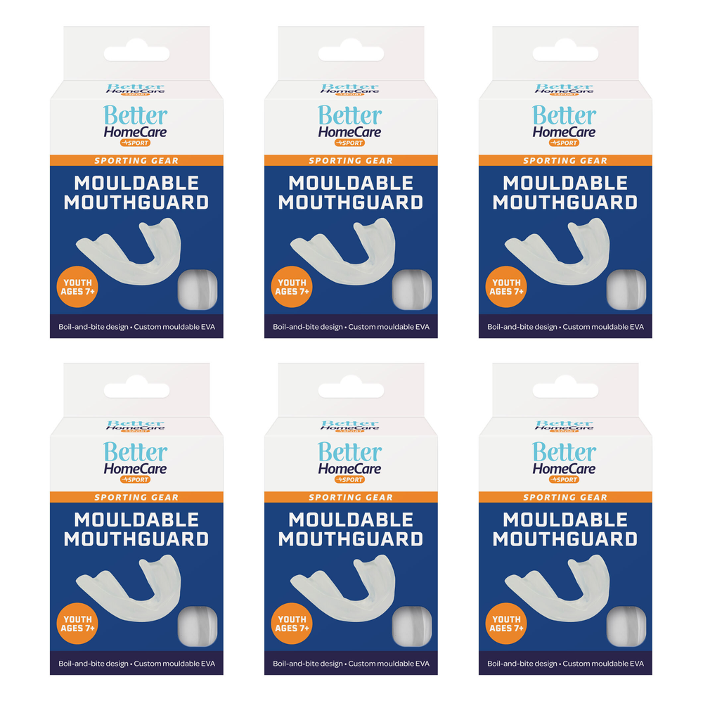 Better Home Care Now Youth Sport Mouthguard Ages 7 and Up Bundle of 6