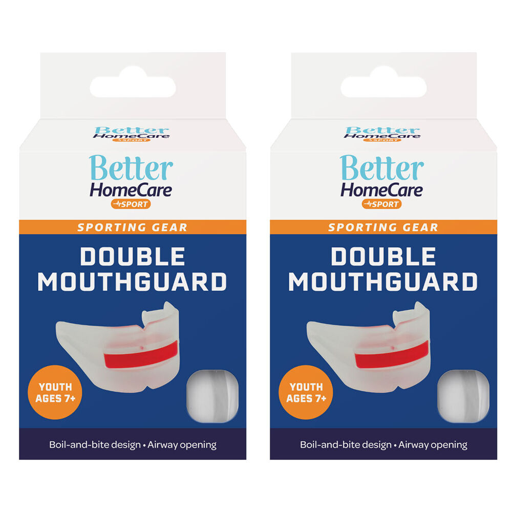 Better Home Care Now Youth Dual Brace Mouthguard for Braces Ages 7 and up Pack 2
