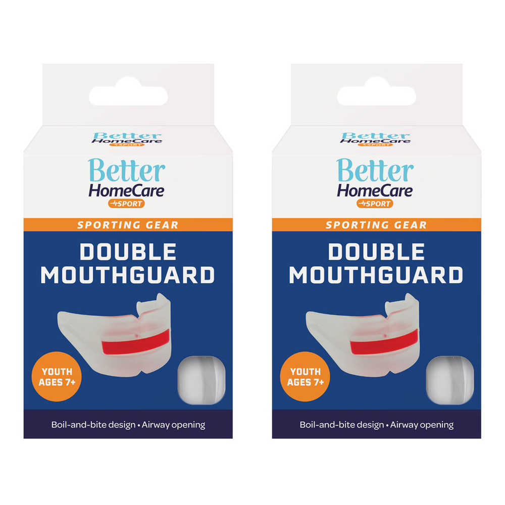Better HomeCare Now Youth Dual Brace Mouthguard for Braces Ages 7 and up Pack 2