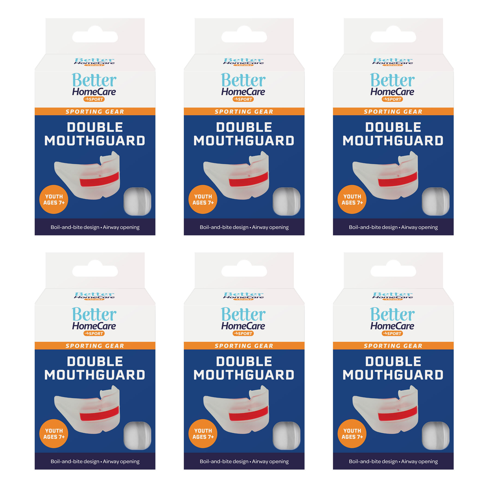 Better Home Care Now Youth Dual Brace Mouthguard Bundle 6 Pack Ages 7 and up