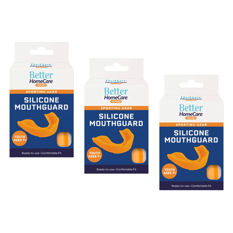 Better Home Care Now Silicone Youth Sport Mouthguard Bundle 3 Pack Ages 7 and Up