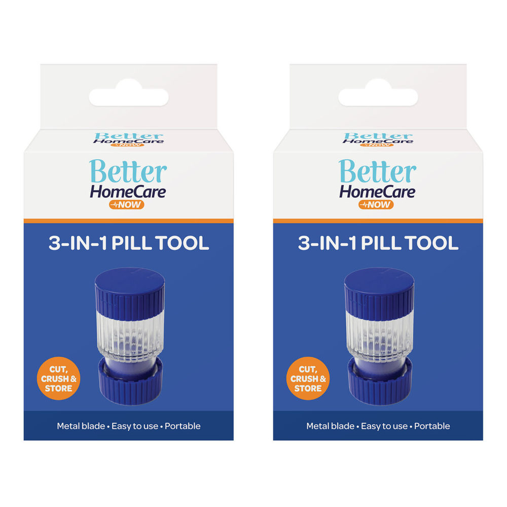 Better HomeCare Now Round 3 In 1 Pill Cutter, Crusher & Storage 9.5 x 5cm x 2