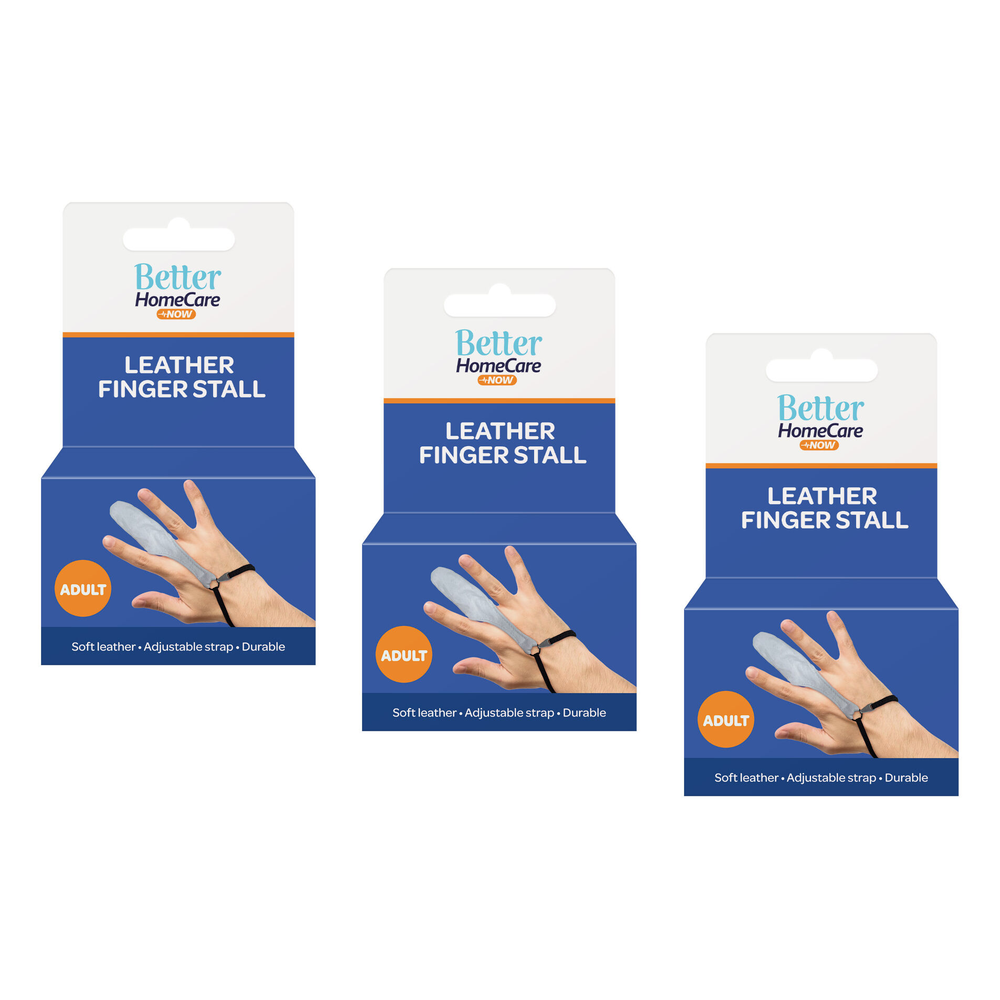 Better Home Care Now Adult Leather Finger Stall Bundle of 3 15.5 x 3.9 cm