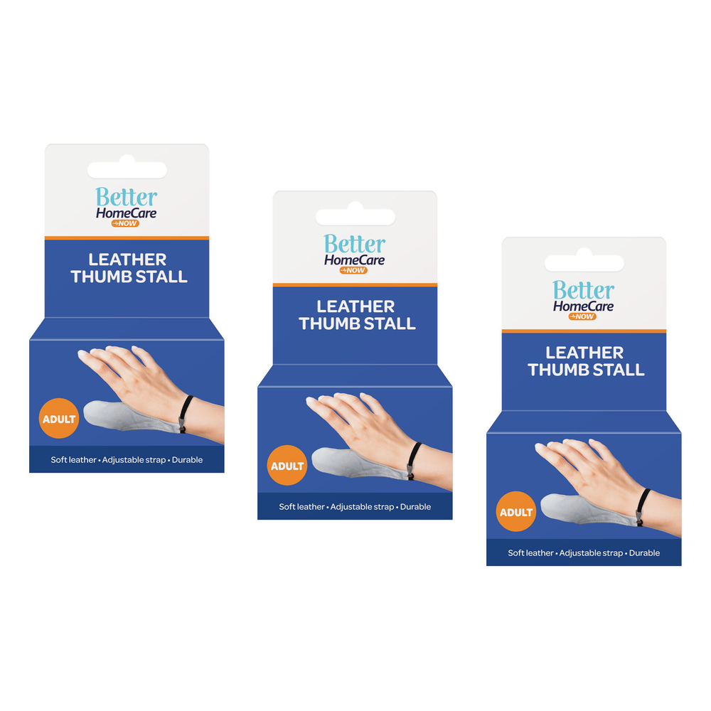 Better Home Care Now Adult Leather Thumb Stall Bundle of 3 14.5 x 4.5 cm