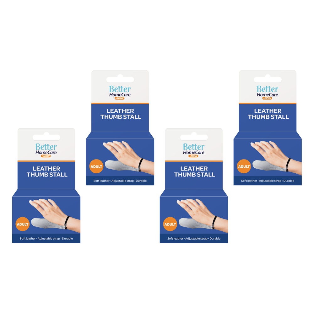 Better Home Care Now Adult Leather Thumb Stall 145mm by 45mm Bundle of 4