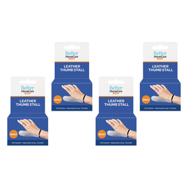 Better Home Care Now Adult Leather Thumb Stall 145mm by 45mm Bundle of 4