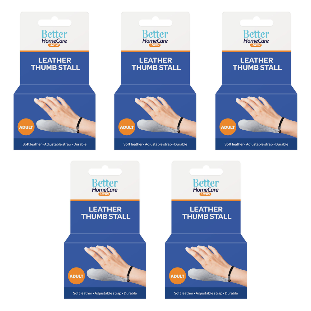 Better Home Care Now Adult Leather Thumb Stall 14.5 x 4.5cm Bundle of 5