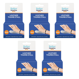 Better Home Care Now Adult Leather Thumb Stall 14.5 x 4.5cm Bundle of 5